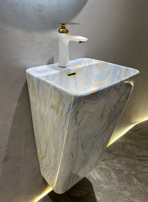 Modern Design Bathroom Ceramic Washing Basin Wall Hung Pedestal Sink