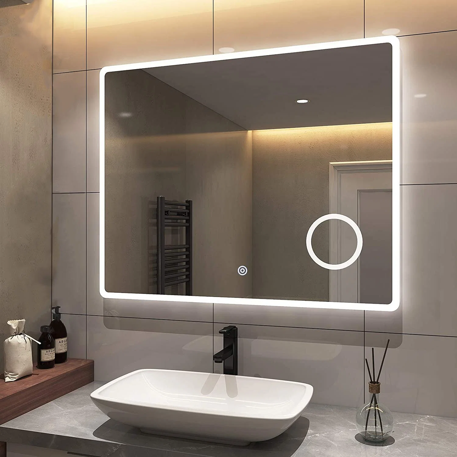 Classic Advanced Hospitality Hotel Salon Furniture CE/UL/cUL Certificated Backlit Wall Mounted Lighted Bathroom LED Illuminated Smart Mirror with Demister