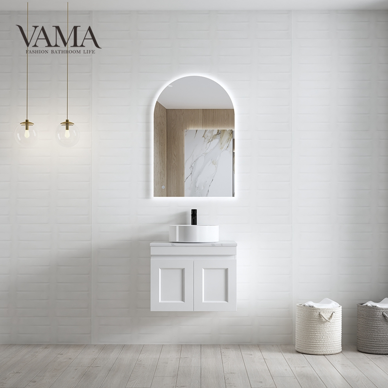 Vama Customized Washroom Cabinet Modern Design Elegant Style Wall Mounted Floating Bathroom Vanity Nt28004-1-Gr