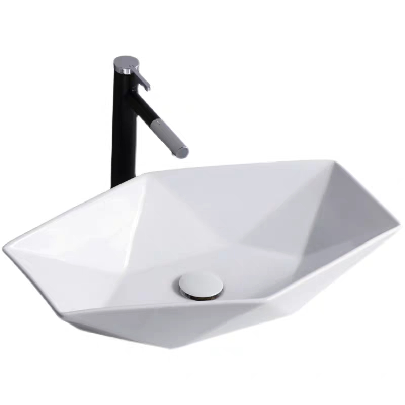 Shell-Shaped Ceramic Vessel Sink for Modern Bathroom Countertop