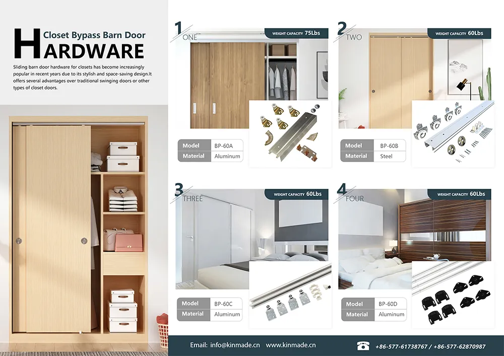 Aluminum Track Closet Sliding Door Hardware Kit 3