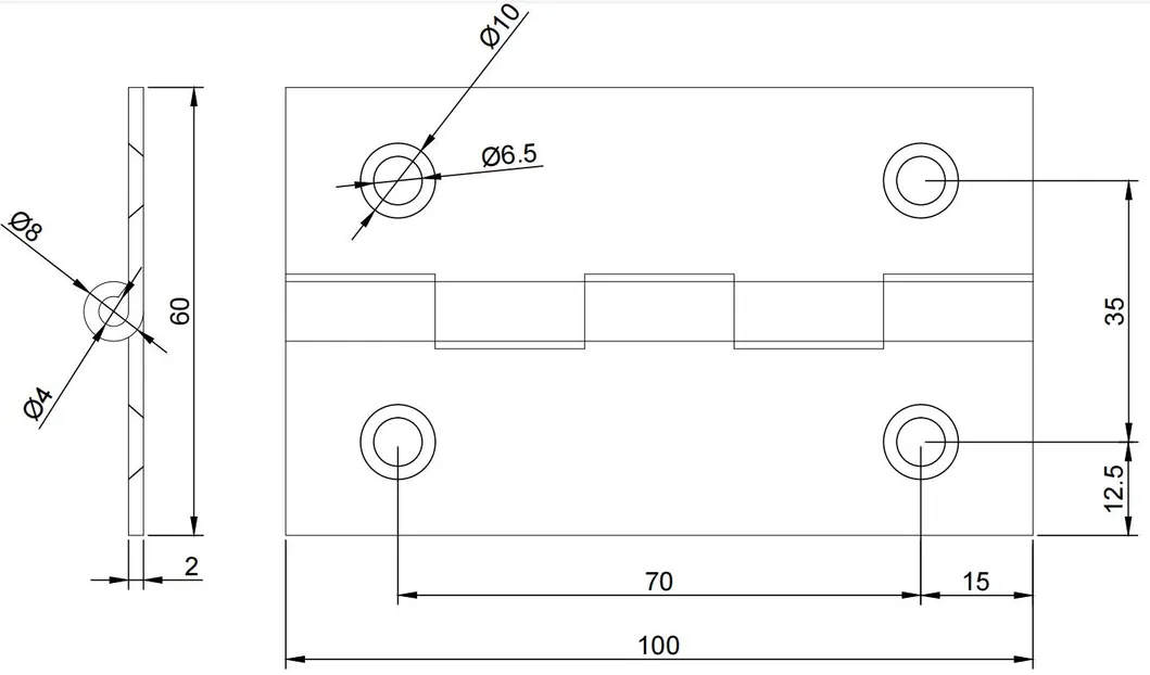 Stainless Steel Butterfly Hinge