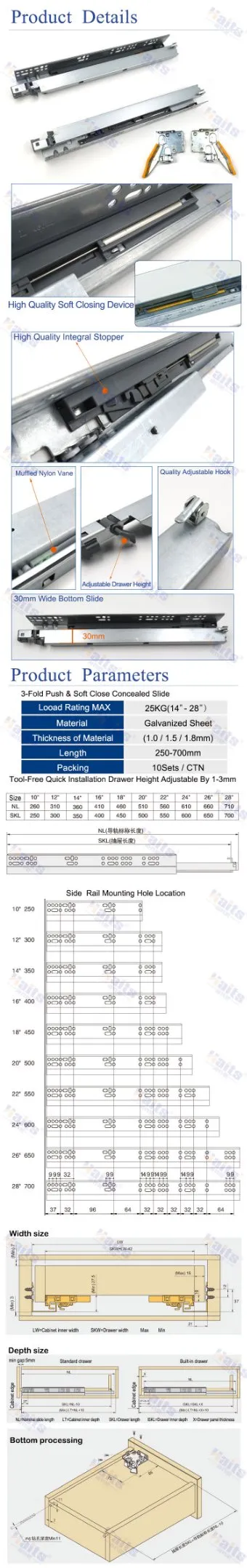 Side Mounted Drawer Slide