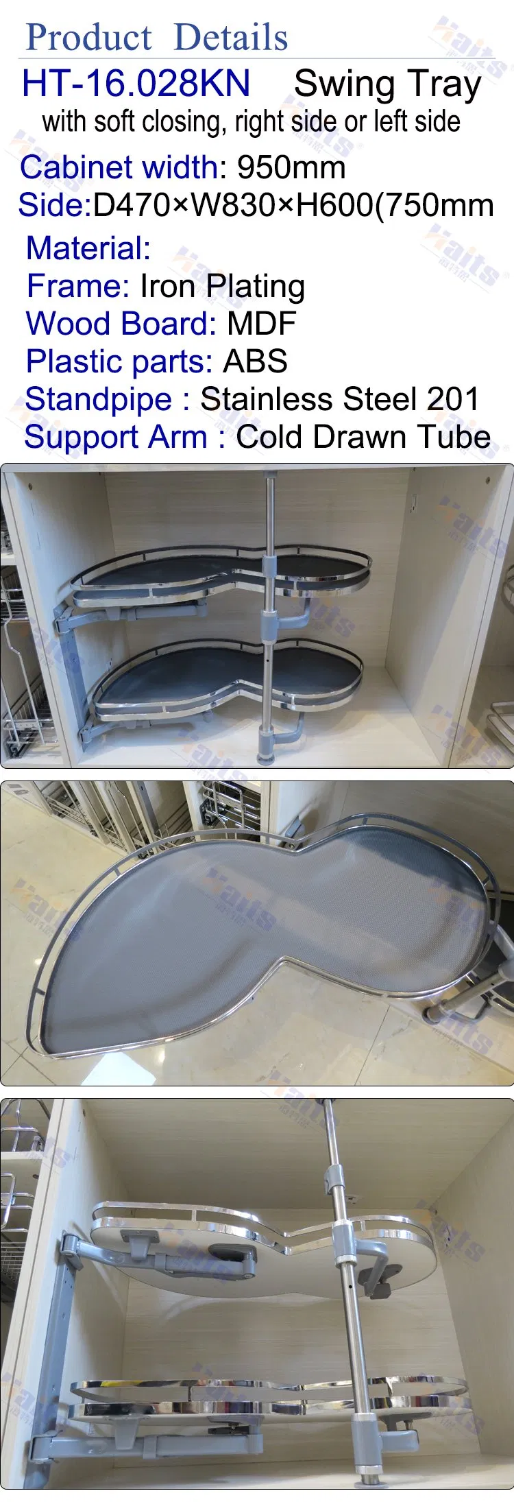 Kitchen Cabinet Storage Swing Tray