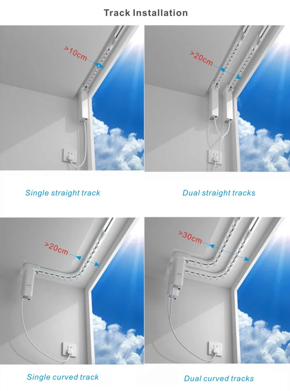 Smart Motorized Electric Curtain Track System Accessories