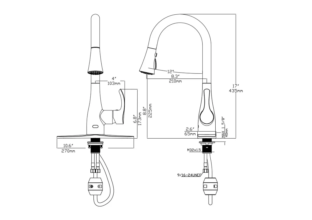 Kitchen Faucet Dimension