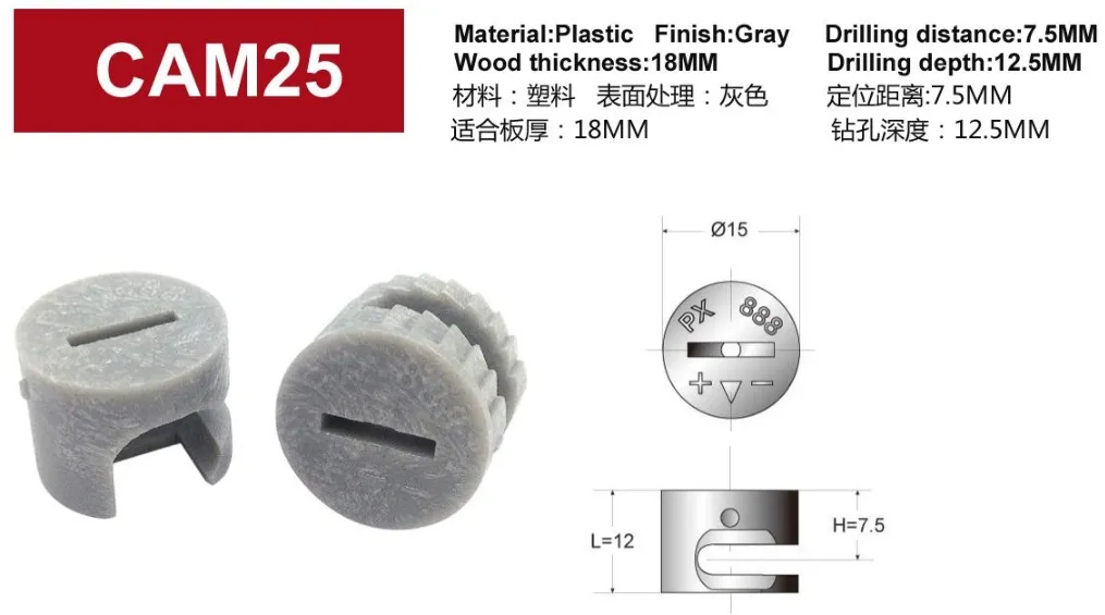Three in One Fasteners for Kitchen Cabinet and Furniture