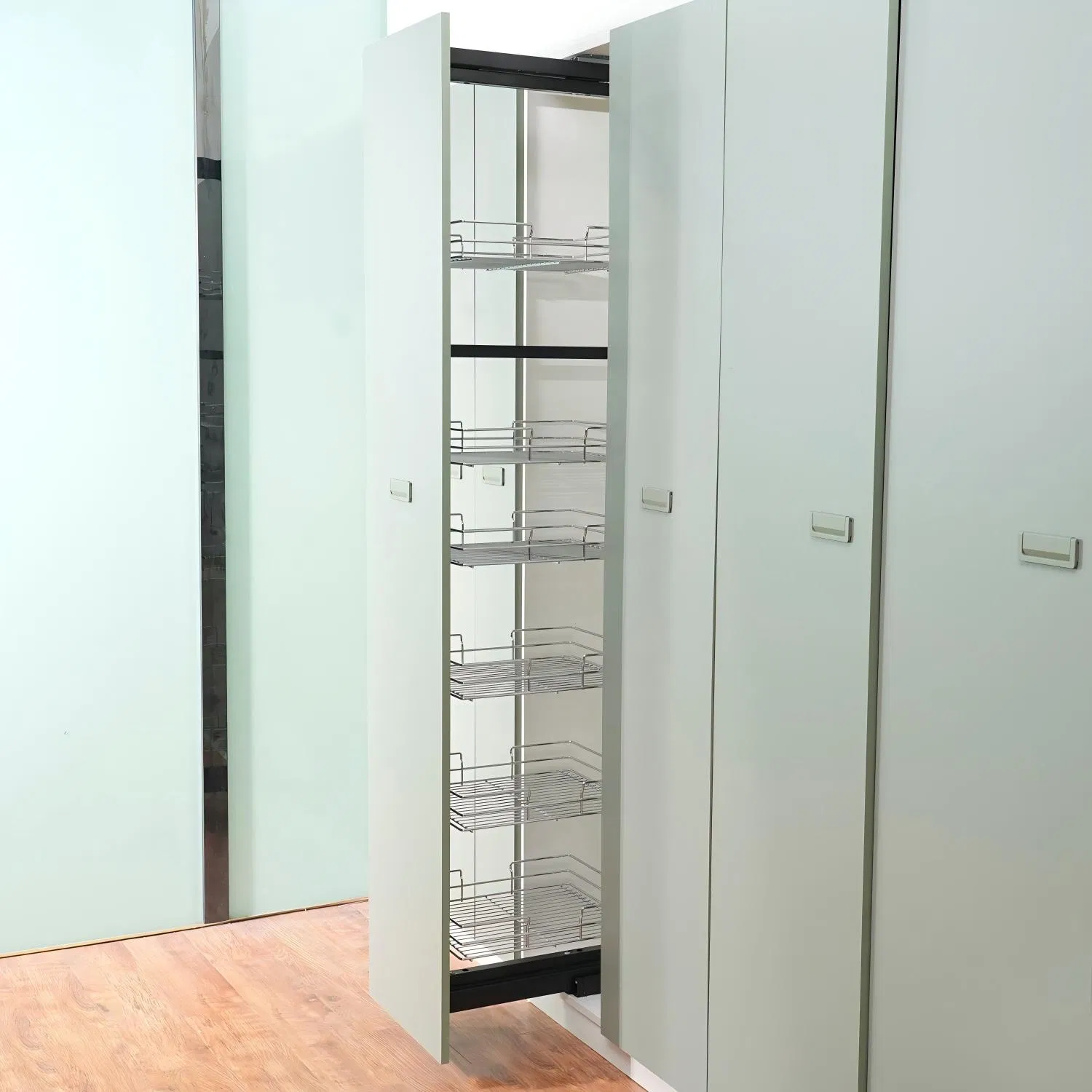 Kitchen Accessories 6 Tier Hardware Pull out Storage Drawer Basket with Soft Close