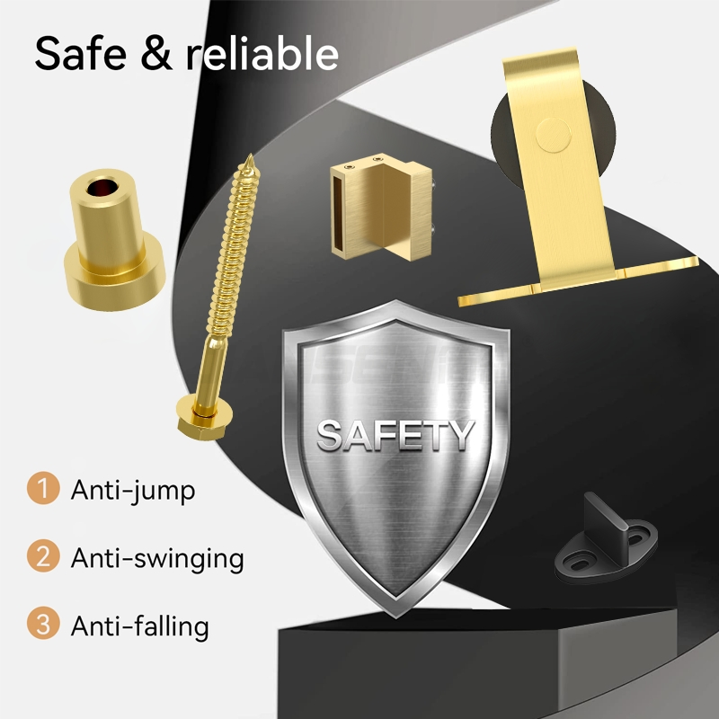 Premium Steel Sliding Door Hardware Kit for Wooden Closets and More