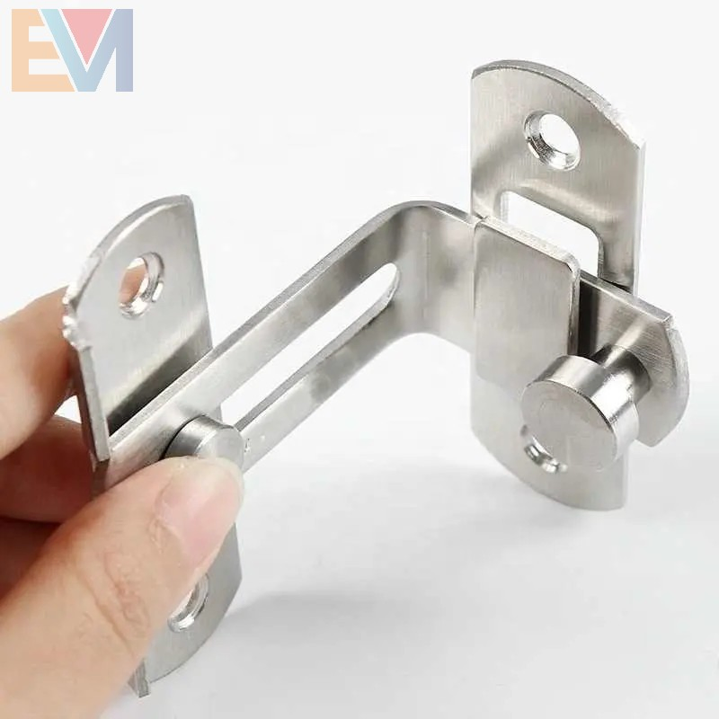 Stainless Steel Silver Gate Latch Barn Door Lock for Security and Privacy Latch Hardware