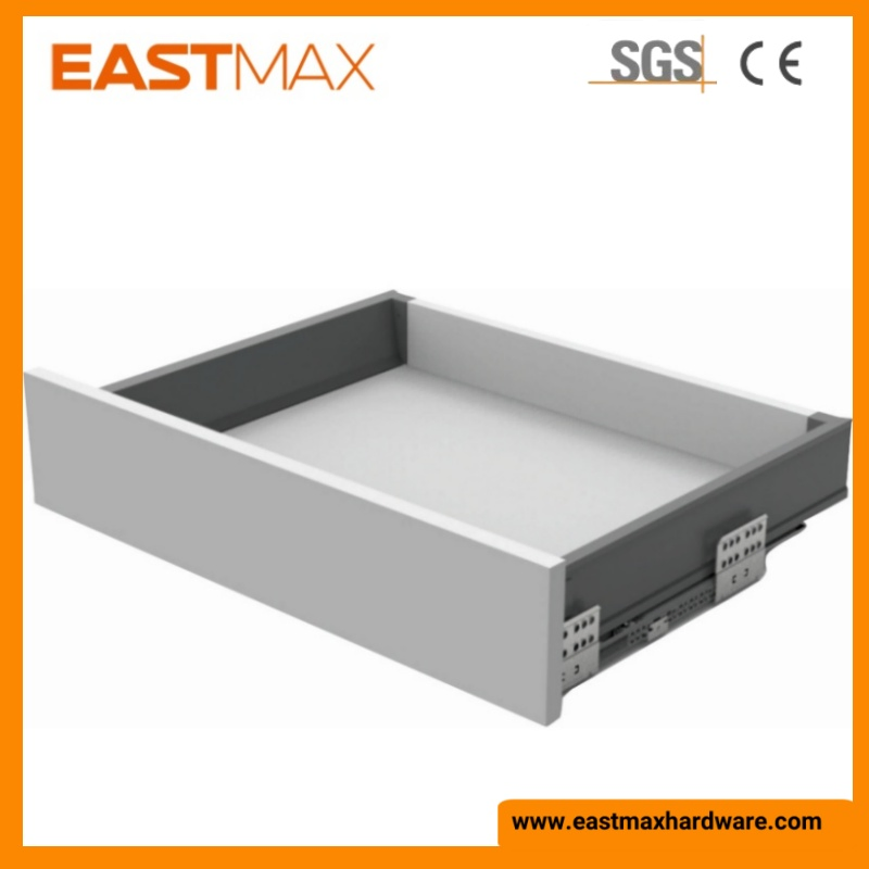 Full Extension Soft Close Furniture Hardware Drawer Slides Slim Box Metal Drawer Box