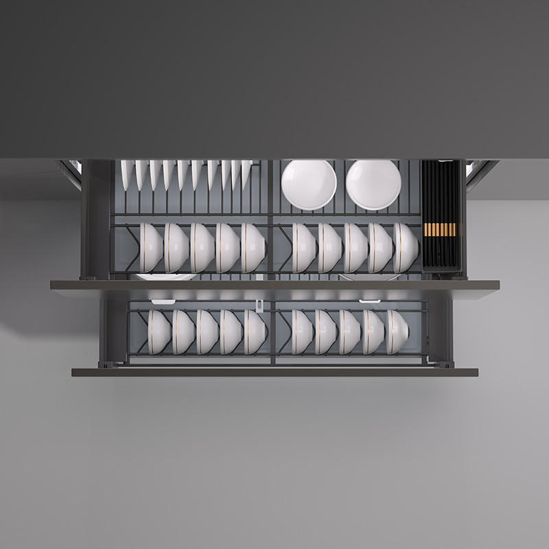 Kitchen Hardware Drawer Basket Pull out Storage Basket Plate and Bowl Organiser