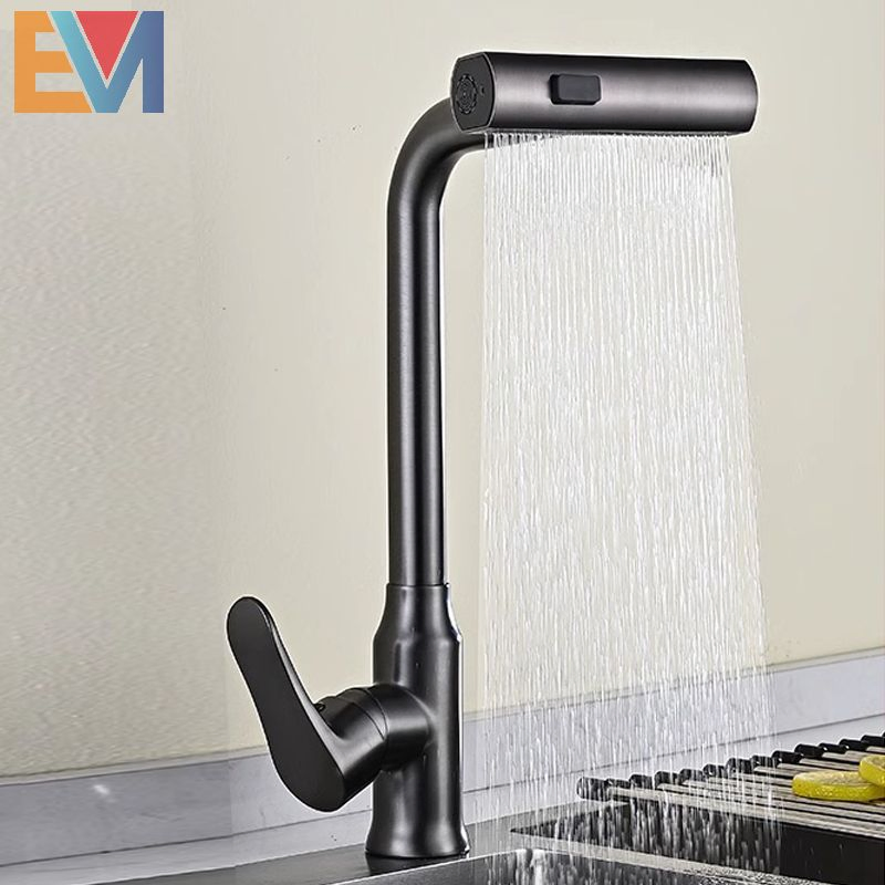 Kitchen Faucet Pull-out Degree Swivel Retractable 3 Modes Extension Sink Tap