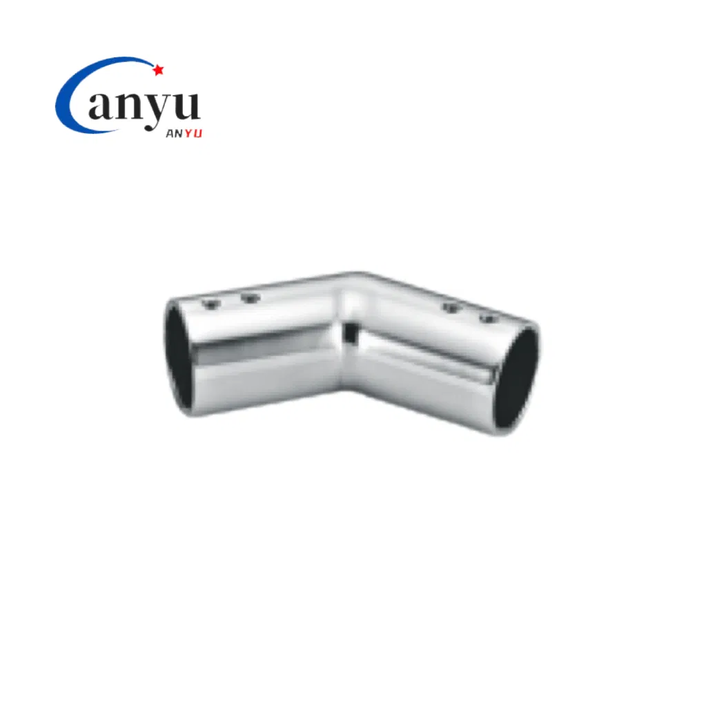 Stainless Steel Welding Bathroom Glass Door Round Pipe Connector Clamp Glass Hardware