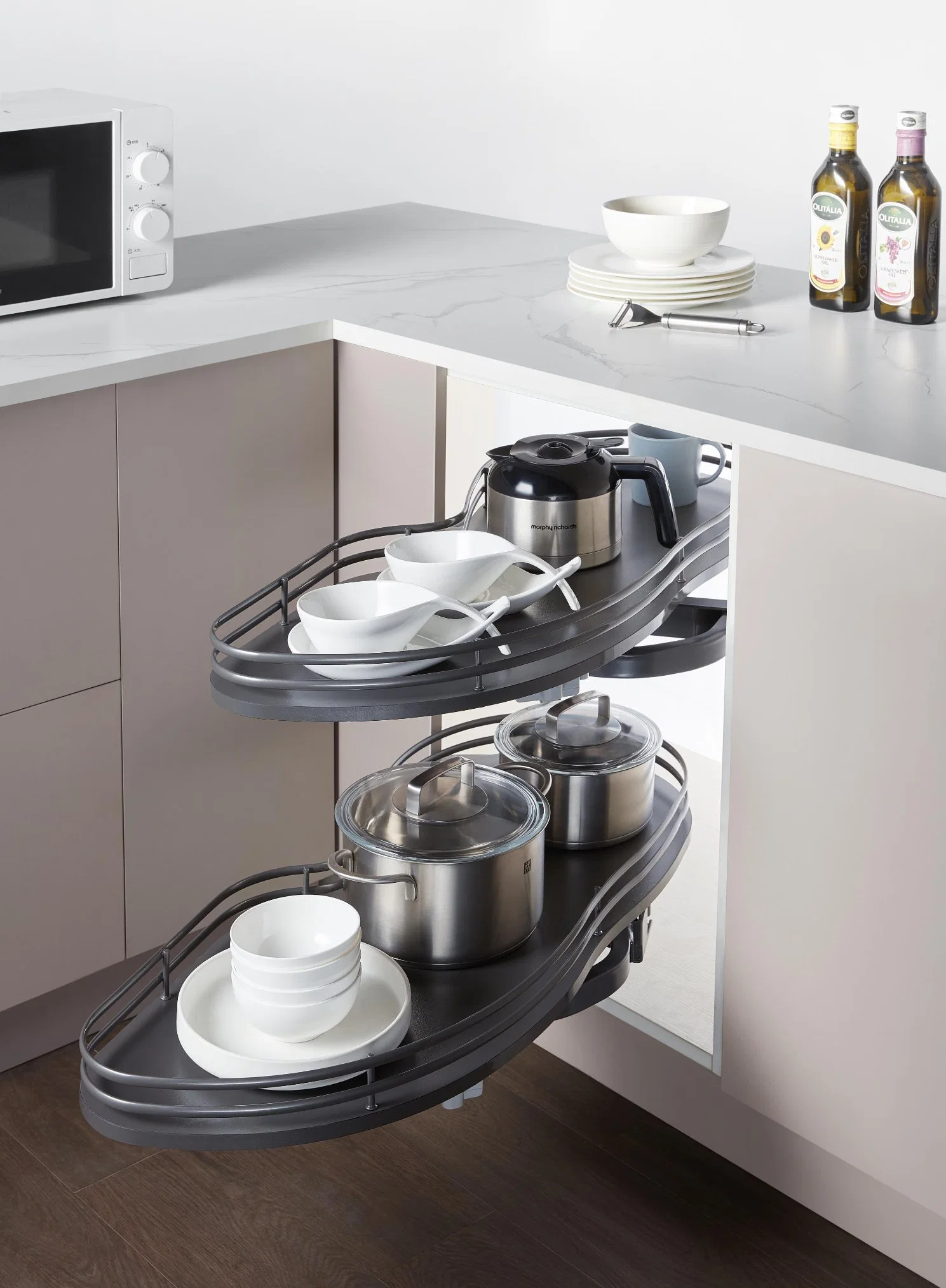 Kitchen Hardware Swing out Magic Corner Soft Close Pull out Corner Basket A011m4