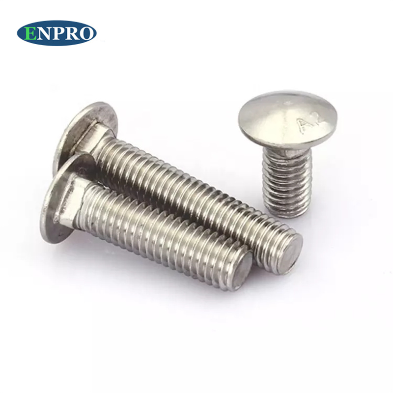 SUS 304 / 316 Stainless Steel Half Round Head Carriage Bolt Screws for Solar Fastening Mounting System