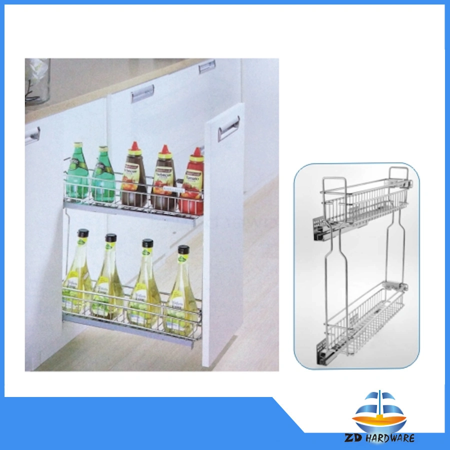 3D Kitchen Wire Storage Iron Dish Drawer Cabinet Kitchen Baskets Pull out Spice Rack Accessories Hardware