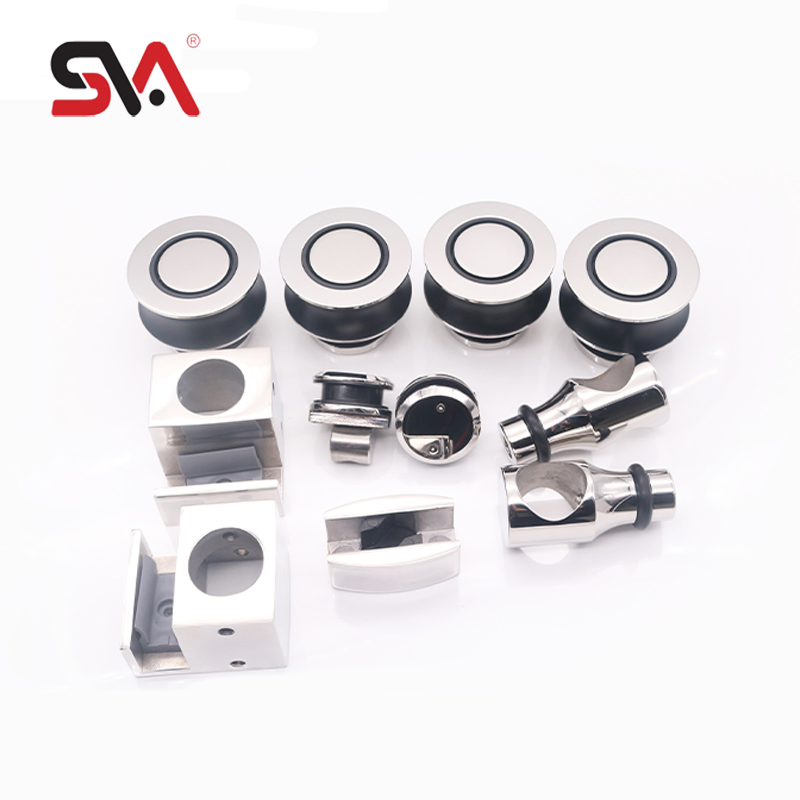 Consistent Quality Modern Shower Room Stainless Steel Customized Double Wheels Frameless Tempered Glass Sliding Door Hardware