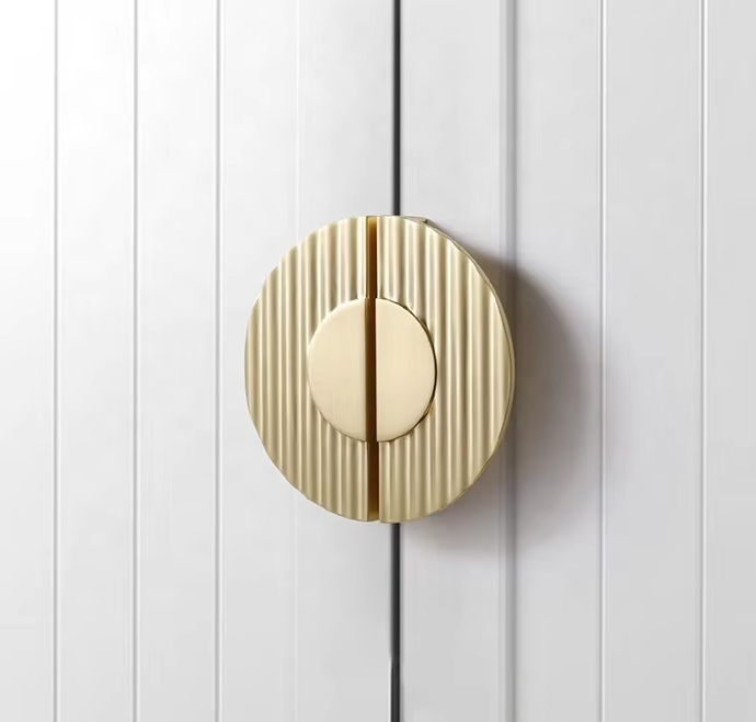 Modern Wave Half Moon Pull Handles Cabinet Knobs Gold Furniture Door Knobs with Screws