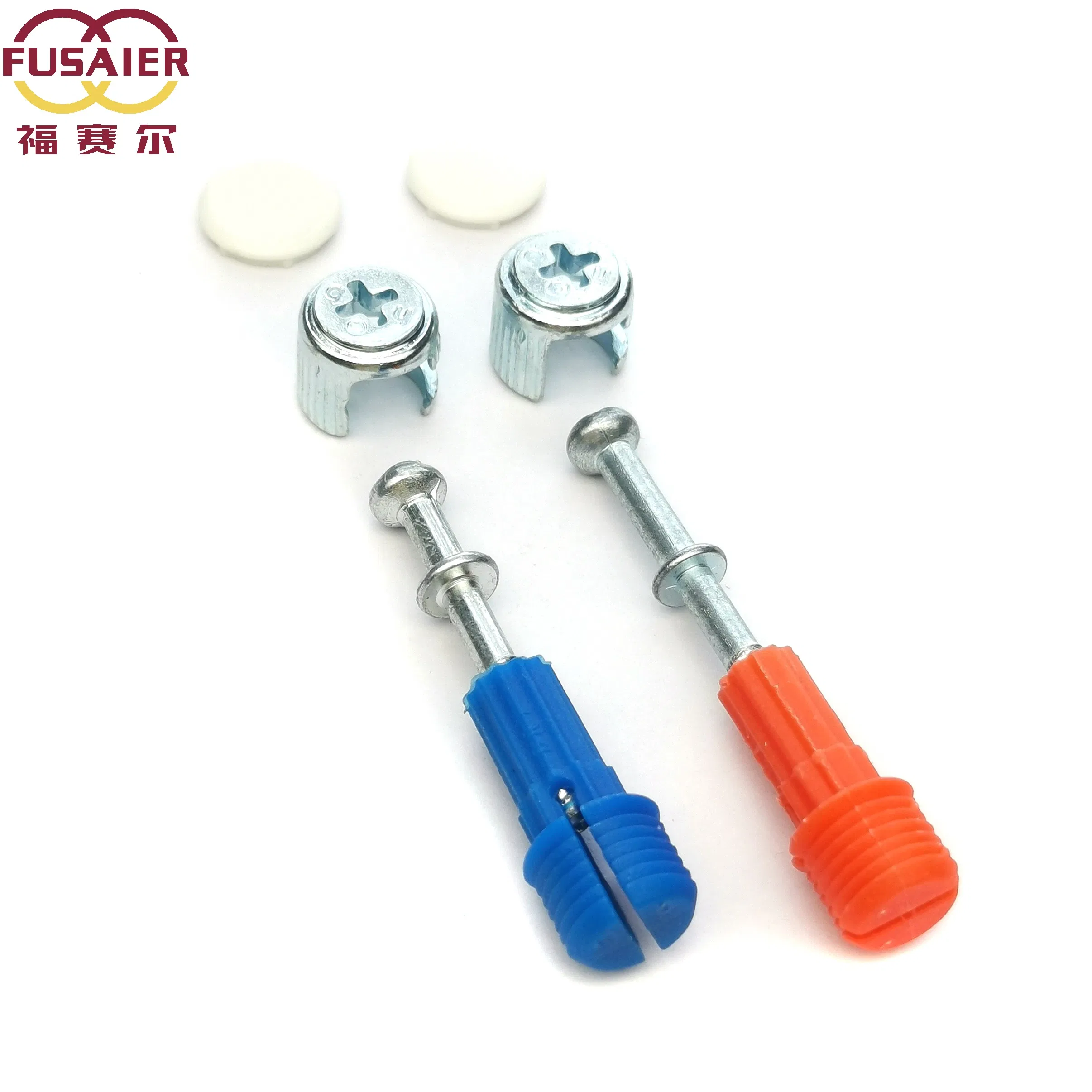 Two-in-One Furniture Hardware Fastener Connector Fastener Three-in-One Plate Connector for Wardrobe Cabinet