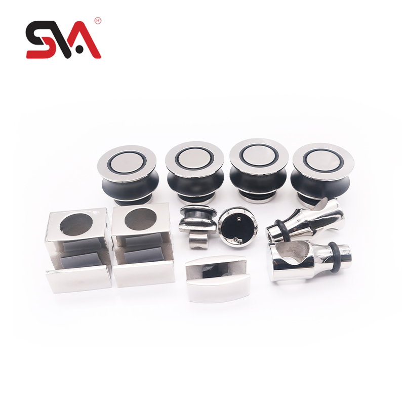 Consistent Quality Modern Shower Room Stainless Steel Customized Double Wheels Frameless Tempered Glass Sliding Door Hardware