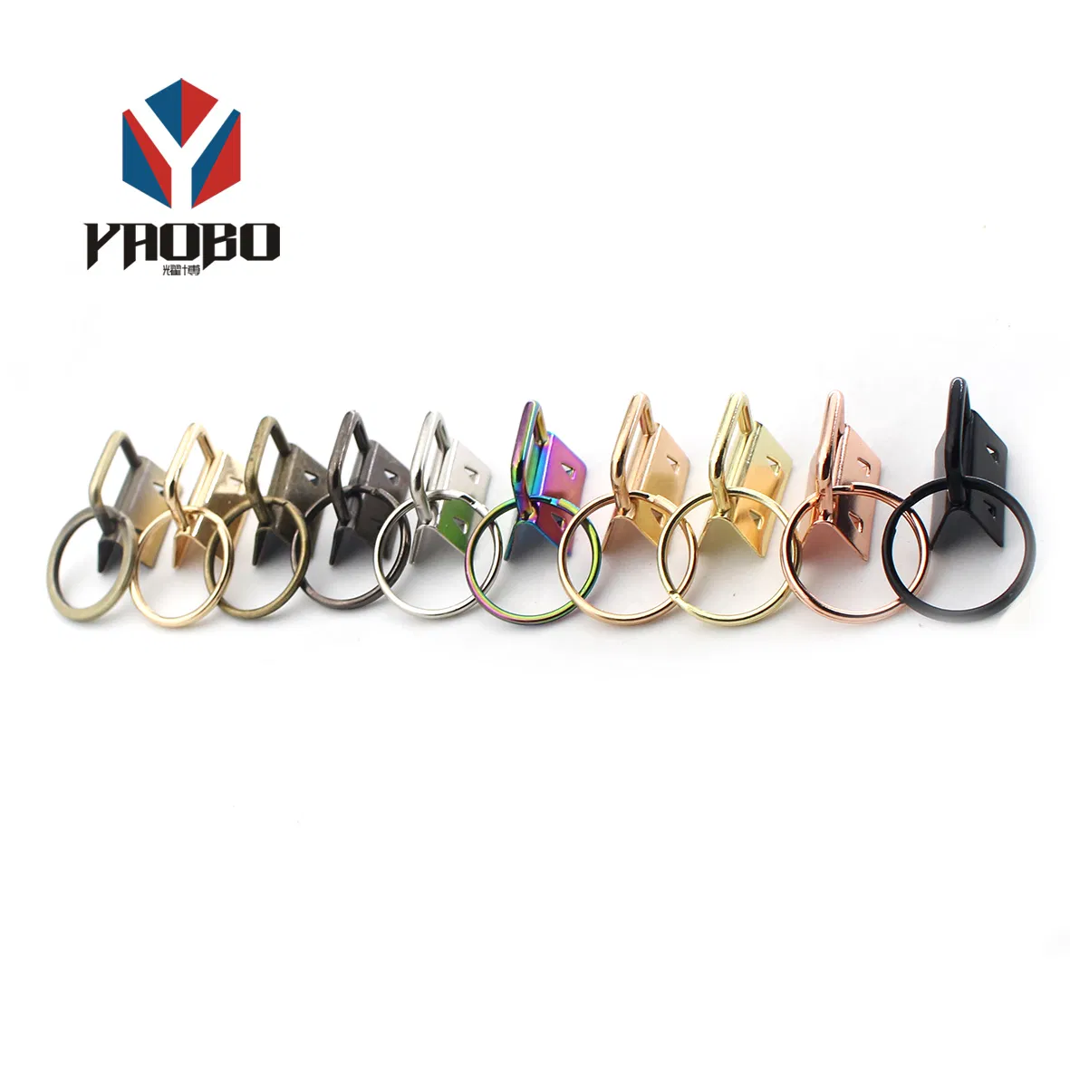 Wholesale Decorative 25mm Fob Hardware Key with Keyring Tail Clip