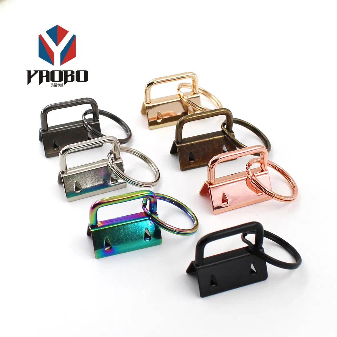 Wholesale Decorative 25mm Fob Hardware Key with Keyring Tail Clip