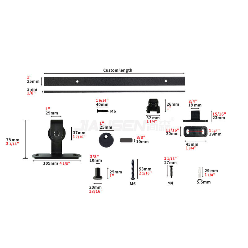 Wholesale 2m Mini Sliding Barn Door Hardware Kit for Single Door Cabinet Small Barn Door Hardware Track Kit for TV Stand Cupboards Storage Cabinets Wardrobes