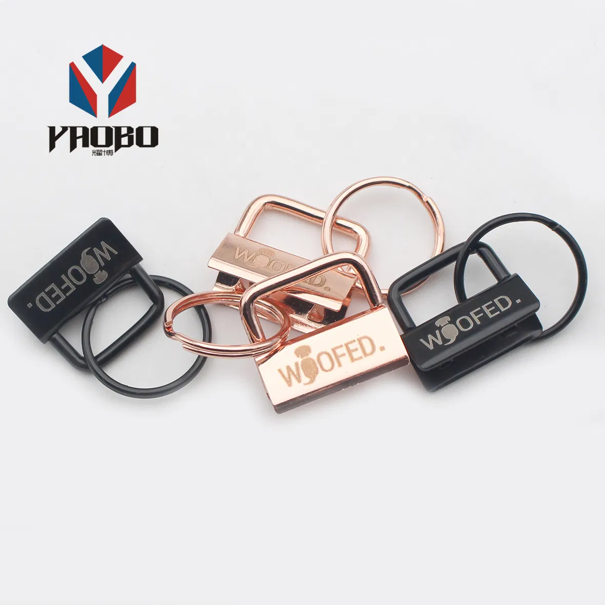 Wholesale Decorative 25mm Fob Hardware Key with Keyring Tail Clip