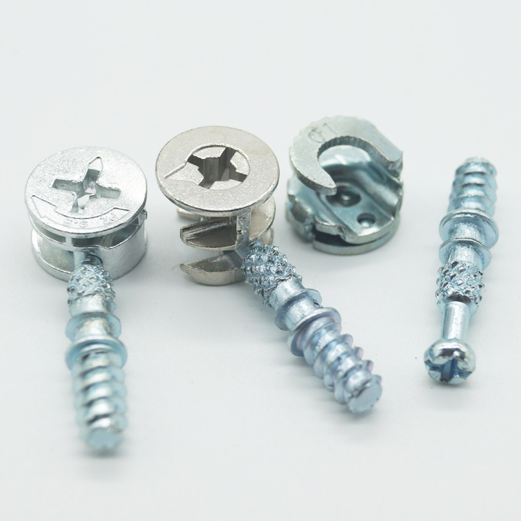 Three-in-One Fasteners for Four-Piece Thickened Eccentric Furniture Connectors