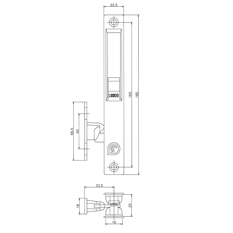 Aluminum Sliding Window and Door Hardware Accessories Sliver Touch Lock