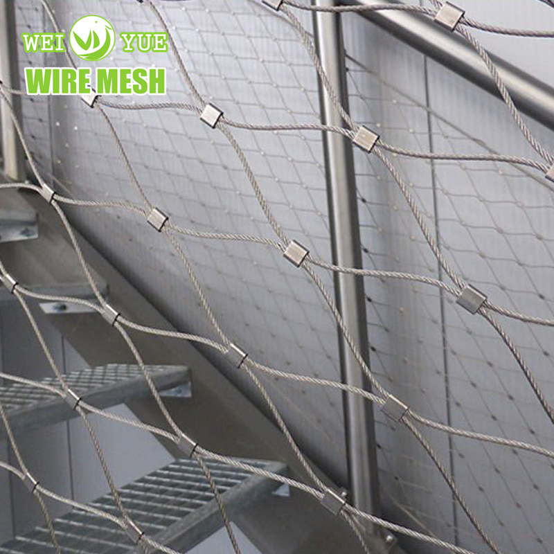 Emergency Stairway Falling Curing Stainless Steel Wire Cable Rope Mesh Net for Handrail/Railing/Staircase/Balcony/Garden/Decorative Building