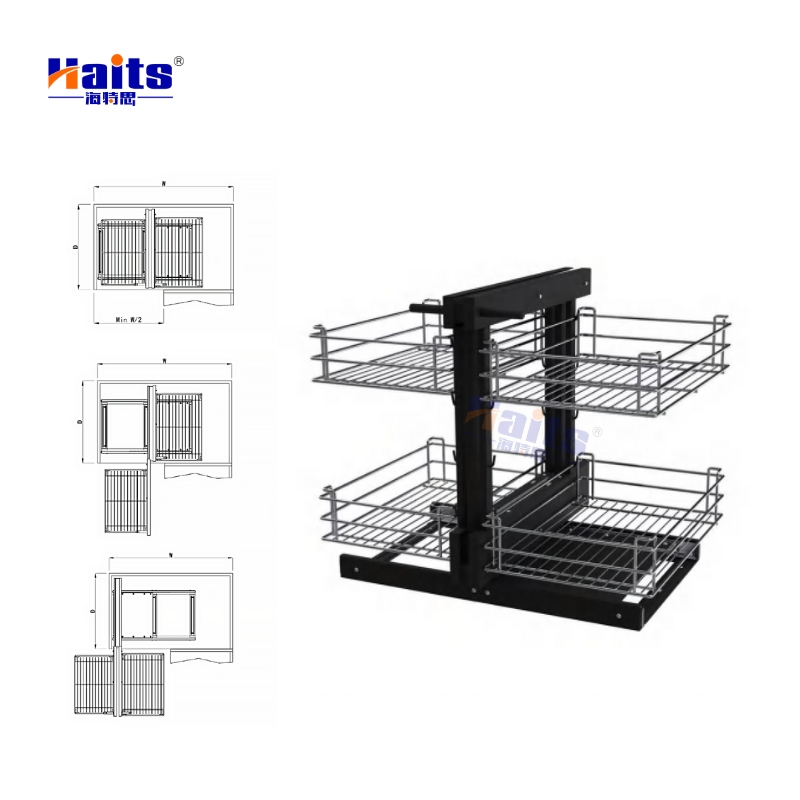 Magic Corner Soft Close Wire Basket Pull out Kitchen Basket Cabinet Hardware