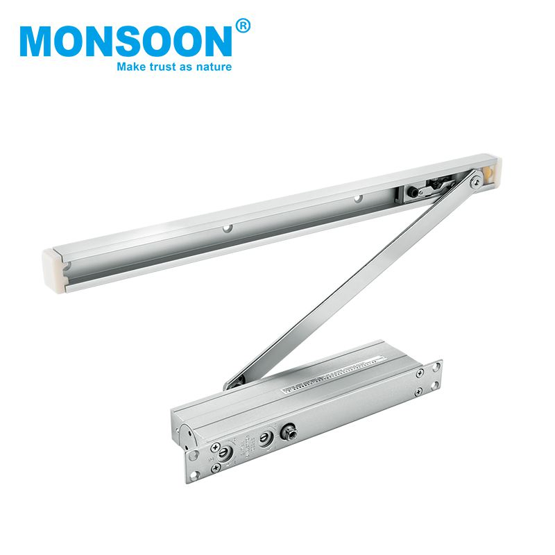 Office Commercial Heavy Duty Concealed Fire Rated Door Stop Hardware Fittings Aluminum Adjustable Triangle Concealed Door Closers