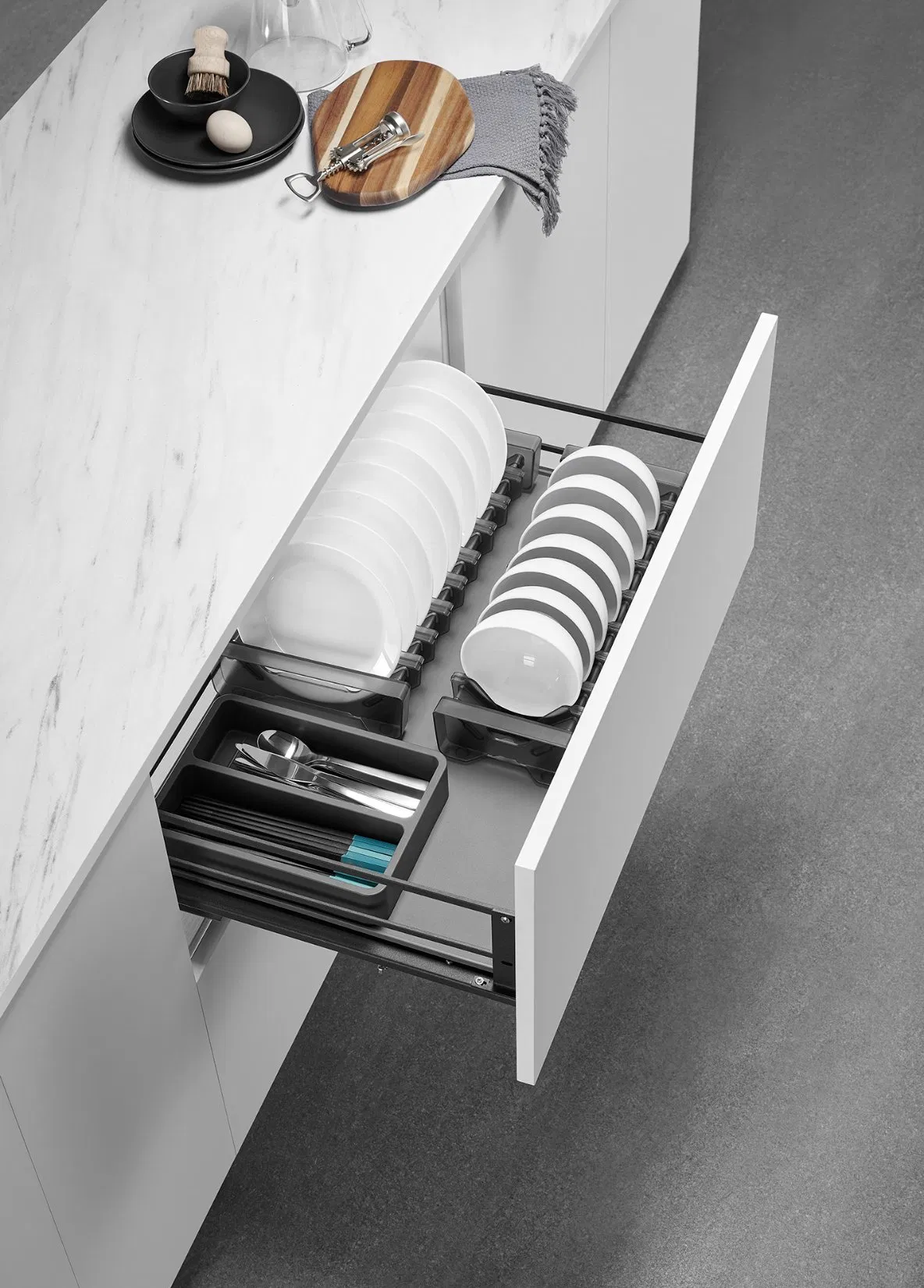 Bowl &amp; Dish Pull out Basket Kitchen Cabinet Hardware Idea