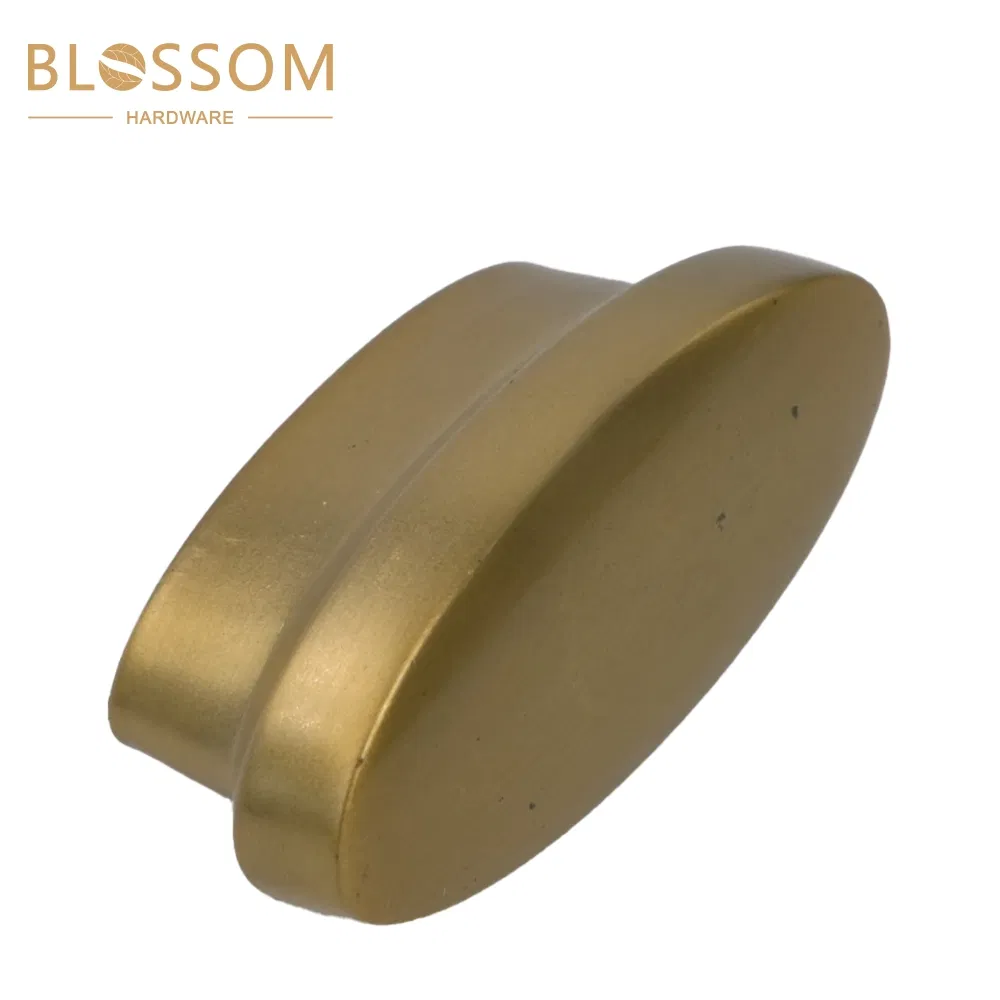Warm Gold Tone Oval Cabinet Handles for Modern Wardrobe and Storage Furniture