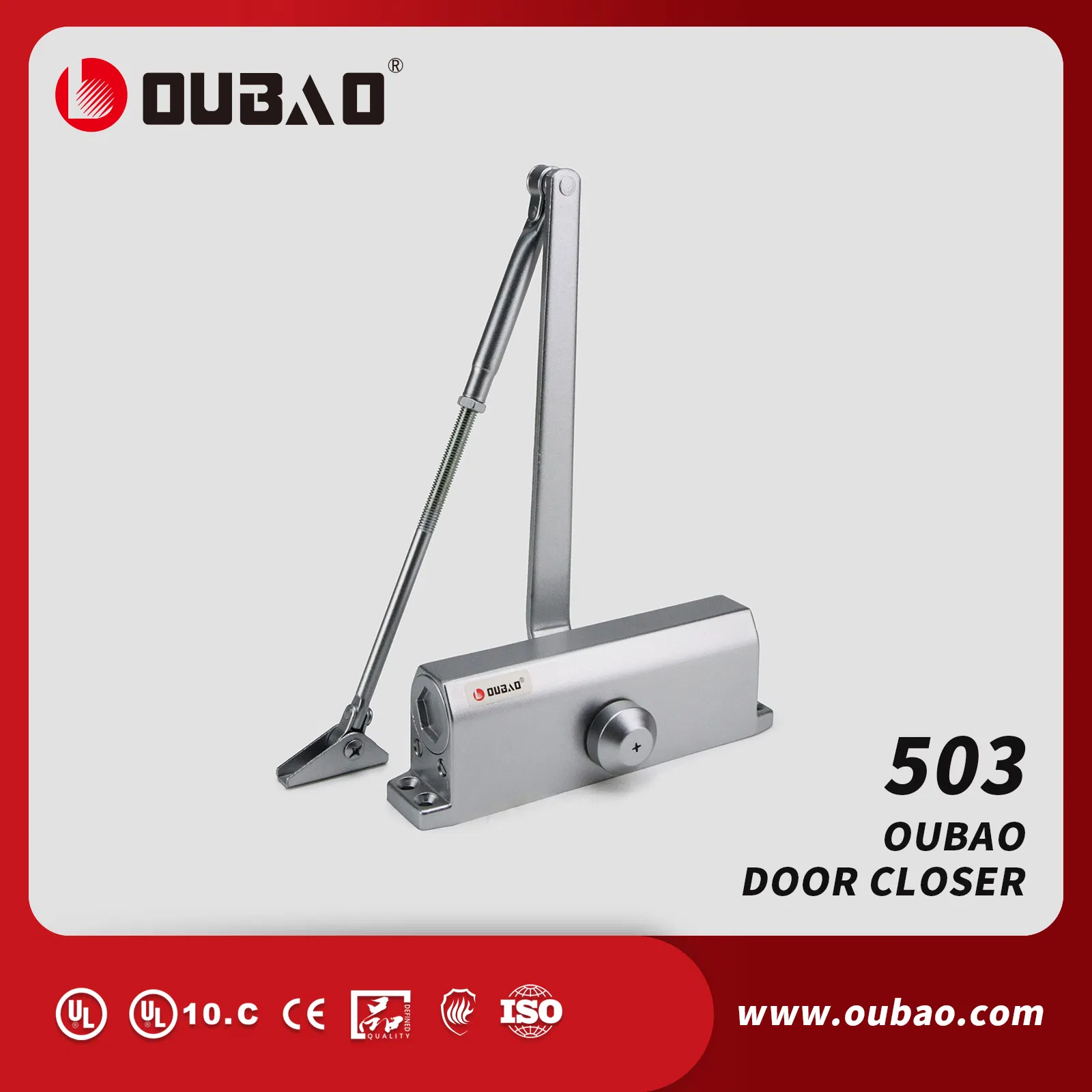 CE&UL Fire-Proof Door Adjustable Aluminium Door Closer for 45-65kg Door (503)