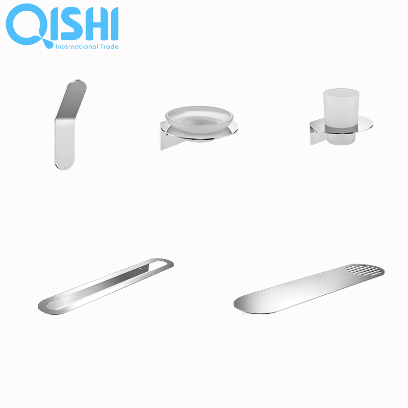 Premium Ss 304 Chrome No-Drill Installation Bathroom Accessories Set