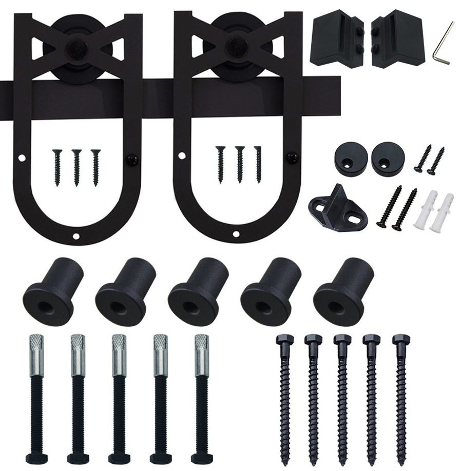 Steel Sliding Barn Wood Door Closet Hardware Track Set