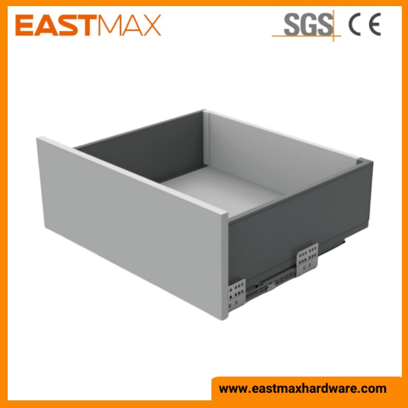 Full Extension Soft Close Furniture Hardware Drawer Slides Slim Box Metal Drawer Box