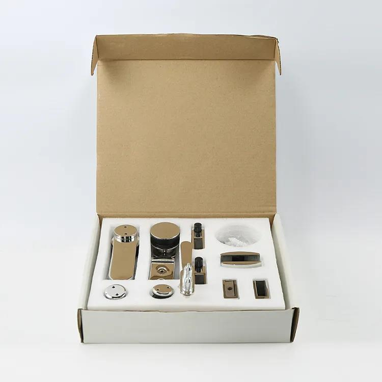 Brass Hotel Roller Hardware Stainless Steel Fitting Combo Self-Closing Shower Room Glass Brackets Frameless Sliding Door Track System New Bathroom Accessories