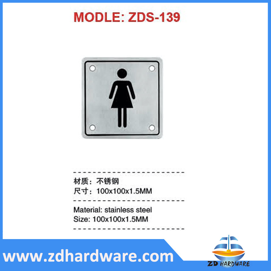 Stainless Stele Warning Sign Toilet Washroom Fittings Hardware