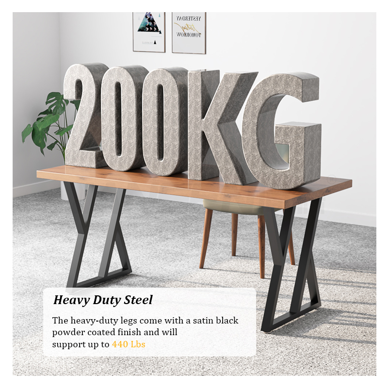 Adjustable Height Black Table Leg with Metal Frame