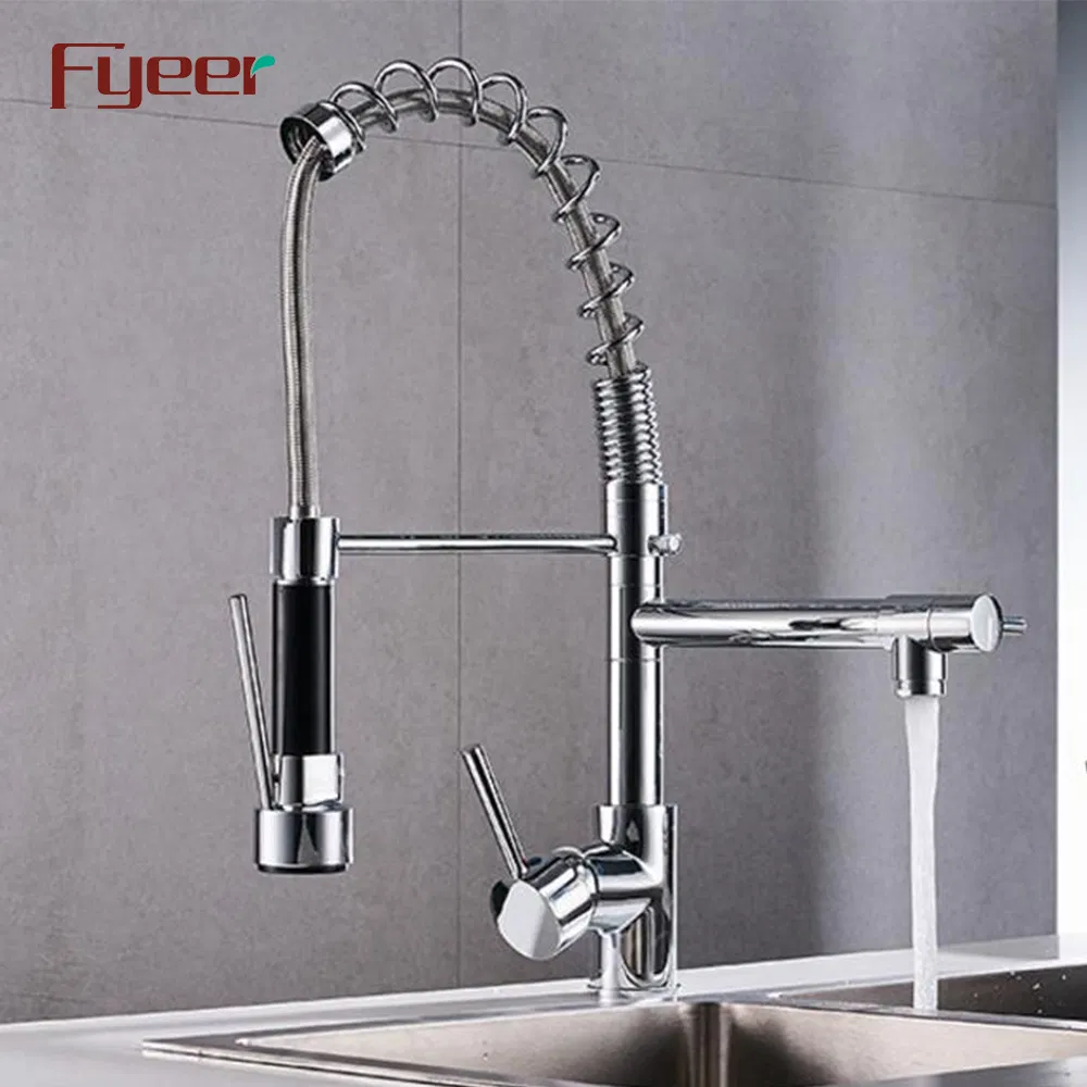 Fyeer Factory Price Chrome Plated Kitchen Sink Faucet with Pull Down Spray