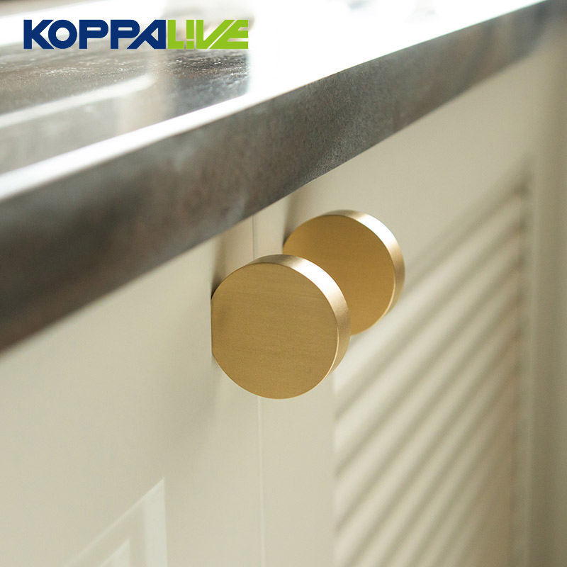 Solid Brass Material Round Drawer Handle / Kitchen Cabinet Knob Furniture Hardware Fancy Round Cabinet Handles Drawer Pulls