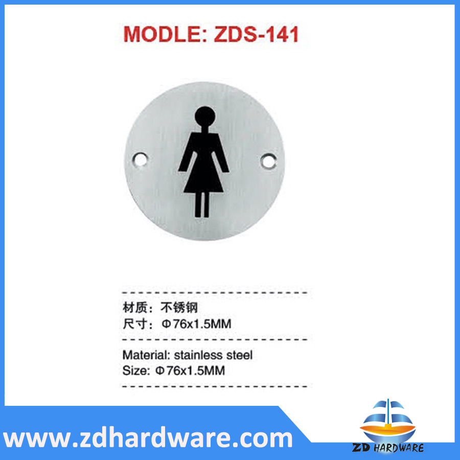 Stainless Stele Warning Sign Toilet Washroom Fittings Hardware