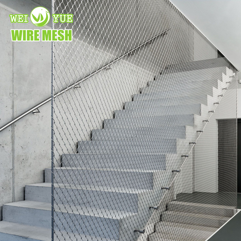 Emergency Stairway Falling Curing Stainless Steel Wire Cable Rope Mesh Net for Handrail/Railing/Staircase/Balcony/Garden/Decorative Building