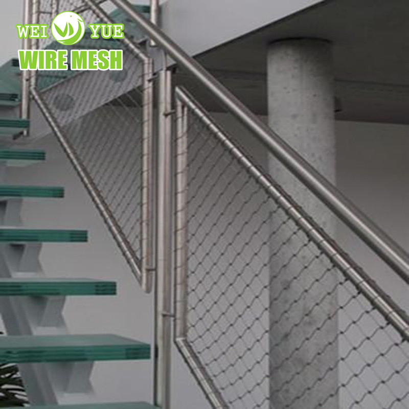 Emergency Stairway Falling Curing Stainless Steel Wire Cable Rope Mesh Net for Handrail/Railing/Staircase/Balcony/Garden/Decorative Building