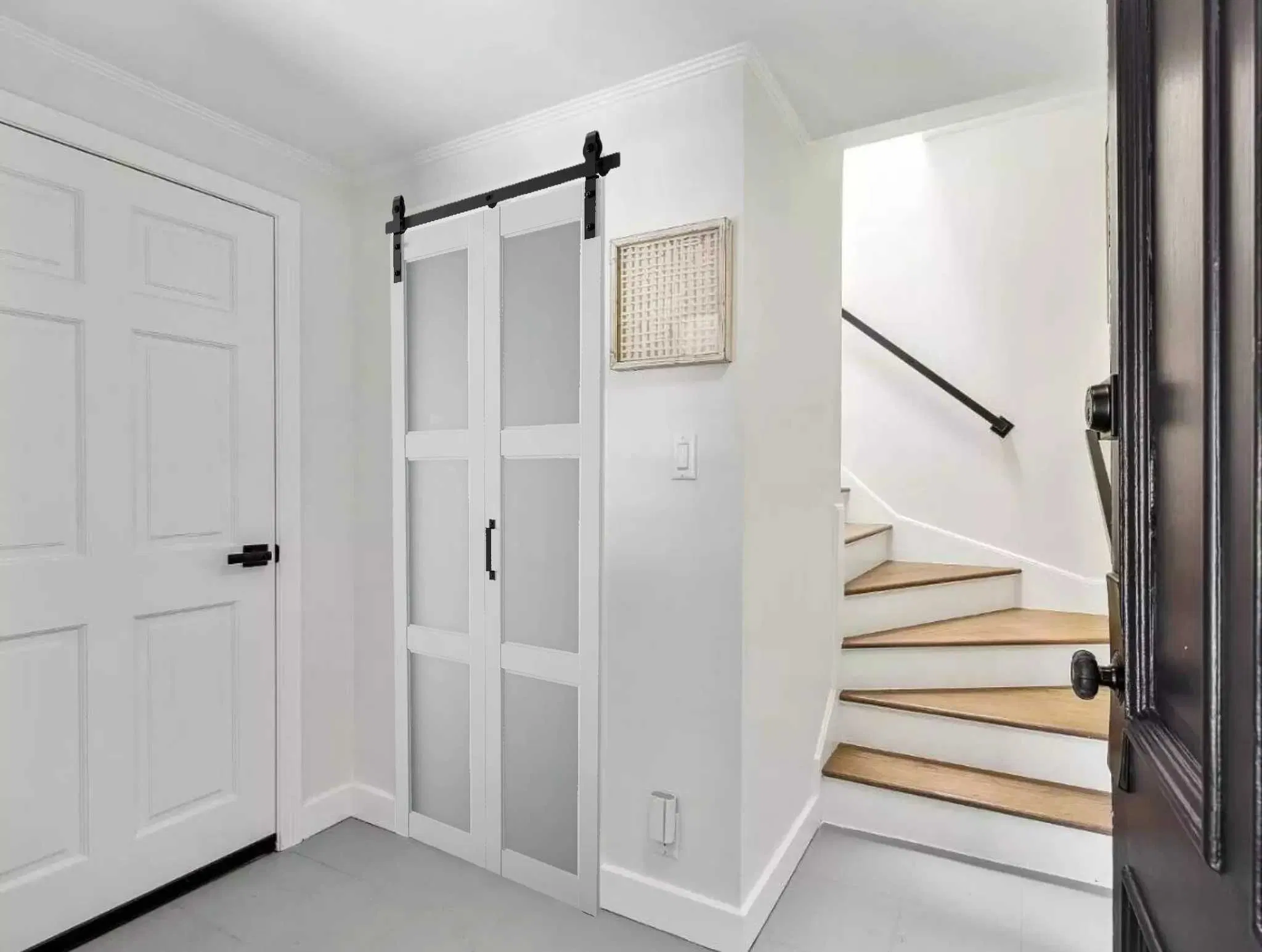 Bifold Barn Door Hardware Foshan Factory Wholesale Apartment House Bi Folding Barn Door Closet for 4 Door