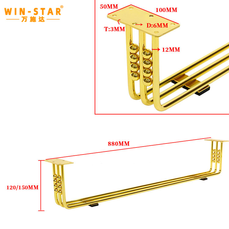 Winstar Furniture Leg Gold Cabinet Feet Home Couch Metal Base Frame Iron Sofa Leg